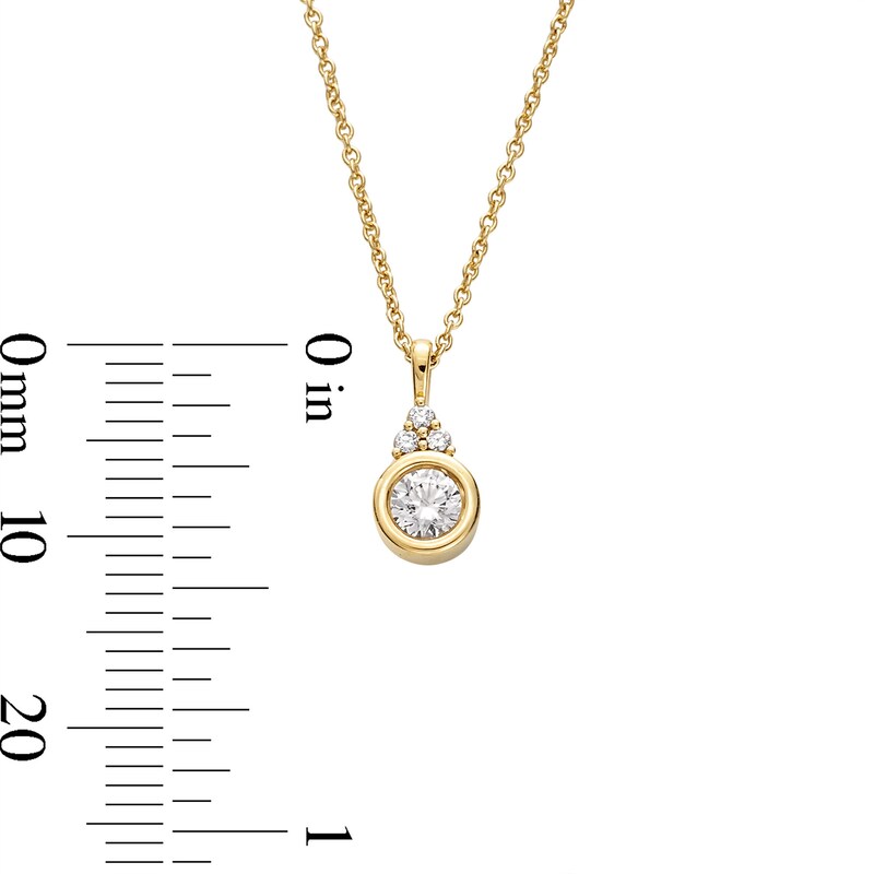 Main Image 2 of 1/4 CT. T.W. Certified Lab-Grown Diamond Bezel-Set Stacked Pendant in Sterling Silver with 10K Gold Plate (F/VS2)
