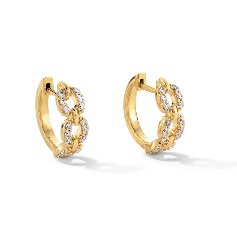Main Image 1 of 1/3 CT. T.W. Certified Lab-Grown Diamond Chain Link Hoop Earrings in Sterling Silver with 10K Gold Plate (F/VS2)