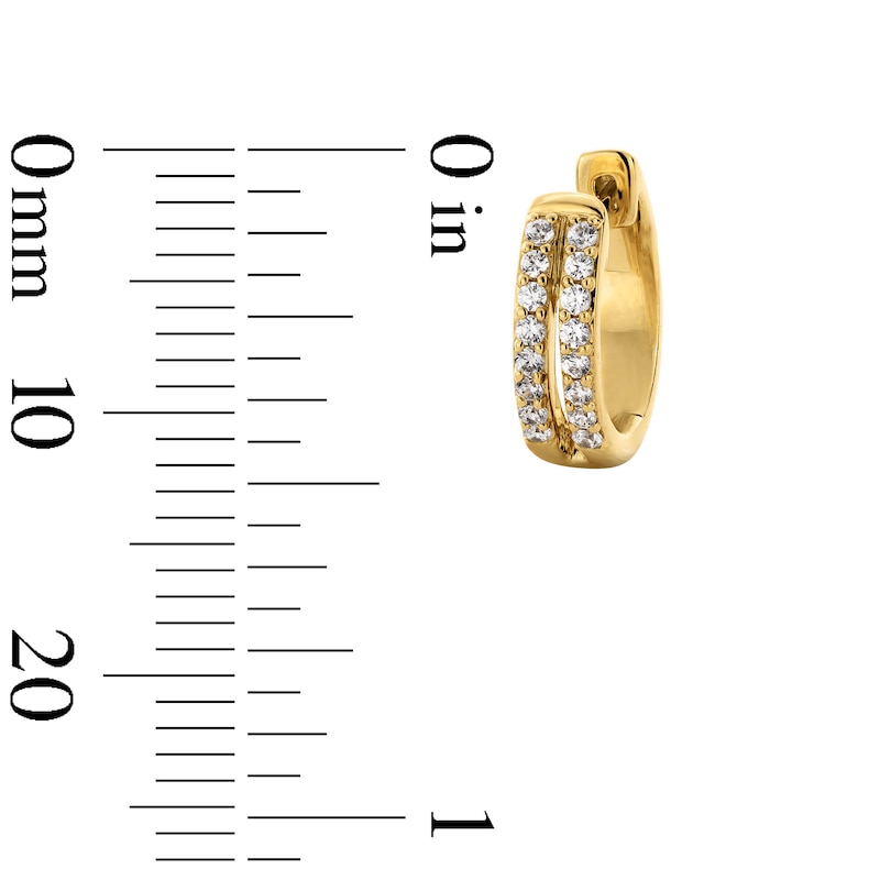 Main Image 2 of 1/5 CT. T.W. Certified Lab-Grown Diamond Split Huggie Hoop Earrings in Sterling Silver with 10K Gold Plate (F/VS2)