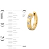 Thumbnail Image 2 of 1/5 CT. T.W. Certified Lab-Grown Diamond Three Stone Huggie Hoop Earrings in Sterling Silver with 10K Gold Plate