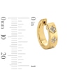 Thumbnail Image 2 of 1/4 CT. T.W. Certified Lab-Grown Diamond Flower Huggie Hoop Earrings in Sterling Silver with 10K Gold Plate (F/VS2)