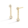 Thumbnail Image 1 of 1/4 CT. T.W. Certified Lab-Grown Diamond Bezel-Set Chain Drop Earrings in Sterling Silver with 10K Gold Plate (F/VS2)