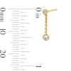 Thumbnail Image 2 of 1/4 CT. T.W. Certified Lab-Grown Diamond Bezel-Set Chain Drop Earrings in Sterling Silver with 10K Gold Plate (F/VS2)