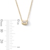 Thumbnail Image 2 of 1/4 CT. Emerald-Cut Certified Lab-Grown Diamond Solitaire Necklace in Sterling Silver with 10K Gold Plate (F/VS2)