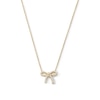 Thumbnail Image 1 of 1/5 CT. T.W. Certified Lab-Grown Diamond Bow Necklace in Sterling Silver with 10K Gold Plate (F/VS2)