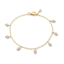 3/8 CT. T.W.  Lab-Grown Multi-Diamond Geometric Dangle Station Bracelet in 10K Gold (F/VS2)