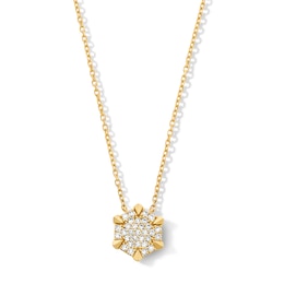 1/4 CT. T.W.  Lab-Grown Multi-Diamond Hexagon Pendant in 10K Gold (F/VS2)