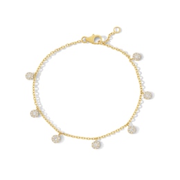 3/8 CT. T.W.  Lab-Grown Multi-Diamond Dangle Station Bracelet in 10K Gold (F/VS2)