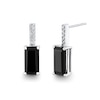 Thumbnail Image 1 of Emerald-Cut Onyx and 1/15 CT. T.W. Diamond Drop Earrings in Sterling Silver