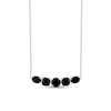 Thumbnail Image 1 of Multi-Shaped Onyx Five Stone Necklace in Sterling Silver