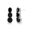 Thumbnail Image 1 of Multi-Shaped Onyx Three Stone Drop Earrings in Sterling Silver