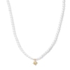 Thumbnail Image 1 of Freshwater Cultured Pearl with Lab-Grown Diamond Accent Star Necklace in Sterling Silver with 18K Gold Plate