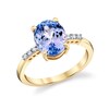 Thumbnail Image 1 of Oval Tanzanite and 1/15 CT. T.W. Diamond Ring in 10K Gold