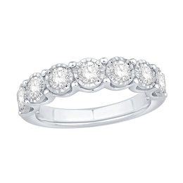 1 CT. T.W. Diamond Seven-Stone Anniversary Band in 10K White Gold