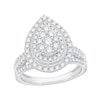 Thumbnail Image 1 of 1 CT. T.W. Multi-Diamond Pear-Shaped Double Frame Engagement Ring in 10K White Gold