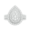 Thumbnail Image 4 of 1 CT. T.W. Multi-Diamond Pear-Shaped Double Frame Engagement Ring in 10K White Gold