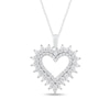 Thumbnail Image 1 of 1 CT. T.W. Diamond Sunburst Heart Pendant in 14K White Gold