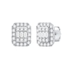 Thumbnail Image 1 of 5/8 CT. T.W. Baguette and Round Diamond Octagon Frame Stud Earrings in 14K White Gold