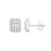 Thumbnail Image 2 of 5/8 CT. T.W. Baguette and Round Diamond Octagon Frame Stud Earrings in 14K White Gold