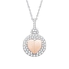 Thumbnail Image 1 of 3/8 CT. T.W. Diamond Heart-Centre Doorknocker Pendant in 10K Two-Tone Gold – 19”