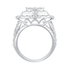 Thumbnail Image 3 of 4 CT. T.W. Princess and Round-Cut Multi-Diamond Double Frame Engagement Ring in 10K White Gold