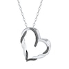Thumbnail Image 3 of 1/5 CT. T.W. Black Diamond Twist Tilted Heart Pendant in Sterling Silver - 19”