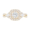 Thumbnail Image 4 of 1 CT. T.W. Princess-Cut and Pear-Shaped Three-Stone Engagement Ring in 14K Gold