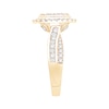 Thumbnail Image 2 of 1 CT. T.W. Princess, Baguette and Round-Cut Diamond Oval Frame Engagement Ring in 14K Gold