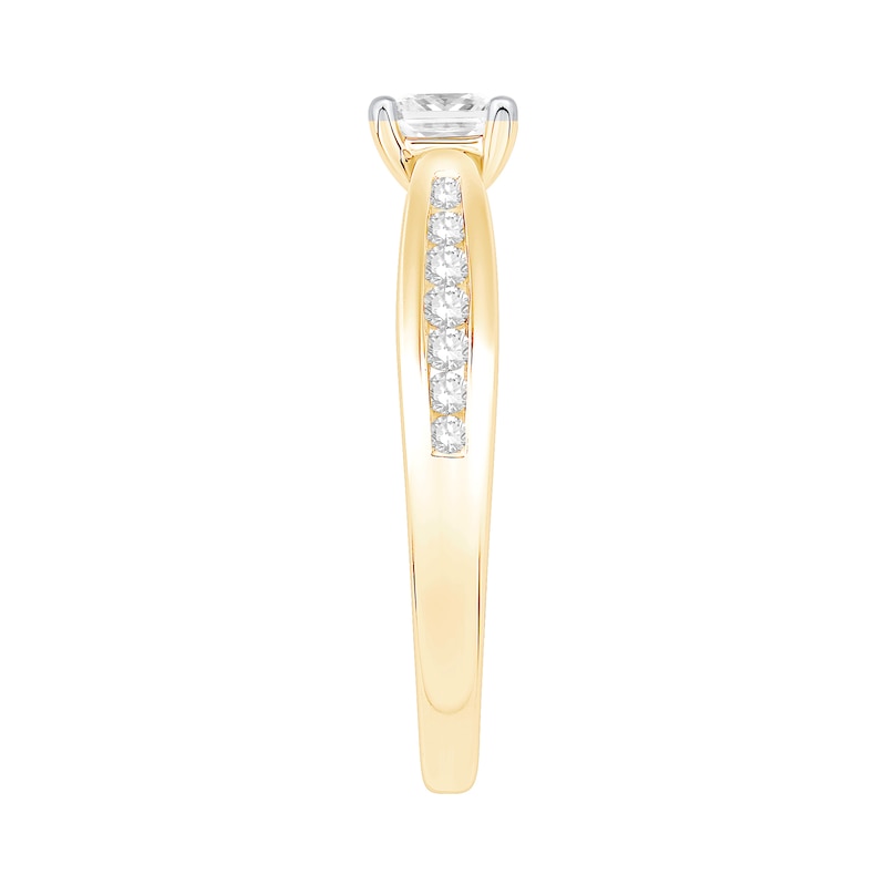 Main Image 2 of 3/4 CT. T.W. Princess-Cut Diamond Engagement Ring in 14K Gold