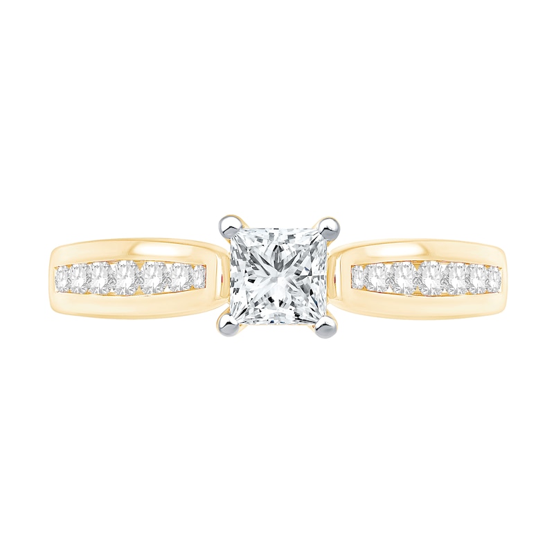 Main Image 4 of 3/4 CT. T.W. Princess-Cut Diamond Engagement Ring in 14K Gold