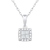 Thumbnail Image 1 of 1/4 CT. T.W. Princess-Cut Diamond Quad Framed Pendant in 14K White Gold - 19”