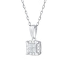 Thumbnail Image 3 of 1/4 CT. T.W. Princess-Cut Diamond Quad Framed Pendant in 14K White Gold - 19”