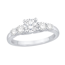 1-1/5 CT. T.W. Diamond Five-Stone Engagement Ring in 14K White Gold