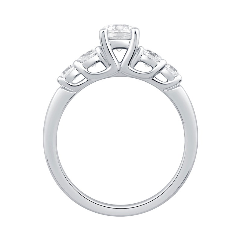 Main Image 3 of 1-1/5 CT. T.W. Diamond Five-Stone Engagement Ring in 14K White Gold