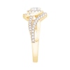 Thumbnail Image 2 of 5/8 CT. T.W. Pear-Shaped Diamond Bypass Frame Engagement Ring in 18K Gold