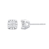 Thumbnail Image 2 of 1/2 CT. T.W. Princess-Cut Diamond Quad Framed Stud Earrings in 14K White Gold
