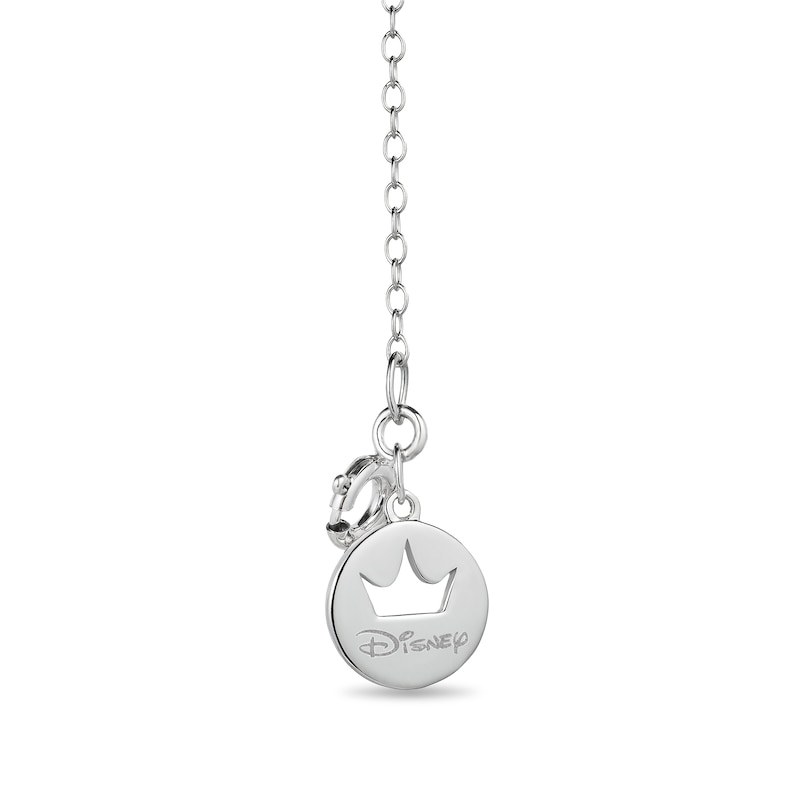 Main Image 2 of Enchanted Disney Ariel Oval Mother-of-Pearl, Amethyst and Diamond Castle Pendant in Sterling Silver and 10K Rose Gold