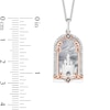Thumbnail Image 3 of Enchanted Disney Majestic Princess Mother-of-Pearl and Diamond Castle Pendant in Sterling Silver and 10K Rose Gold - 19”