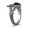 Thumbnail Image 2 of Enchanted Disney Villains Maleficent Pear-Shaped Onyx and 1/8 CT. T.W. Diamond Horns Ring in Black Sterling Silver