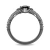 Thumbnail Image 3 of Enchanted Disney Villains Maleficent Pear-Shaped Onyx and 1/8 CT. T.W. Diamond Horns Ring in Black Sterling Silver
