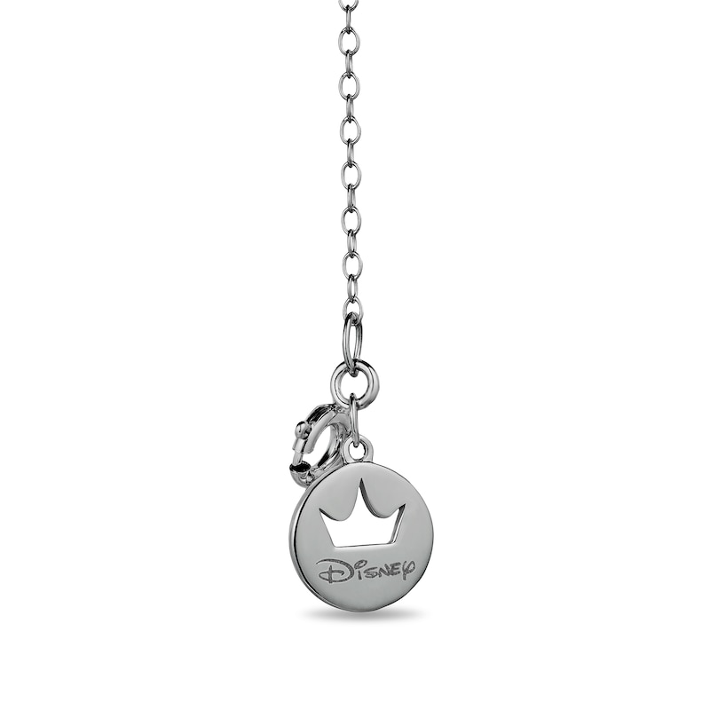 Main Image 2 of Enchanted Disney Villains Evil Queen Heart Garnet, Onyx and Diamond Dagger Necklace in Sterling Silver and 10K Gold