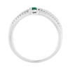 Thumbnail Image 2 of Lab-Created Emerald and White Lab-Created Sapphire Spiral Ring in Sterling Silver