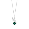Thumbnail Image 1 of Enchanted Disney Tinker Bell Malachite and 1/10 CT. T.W. Diamond Pendant in Sterling Silver - 19"