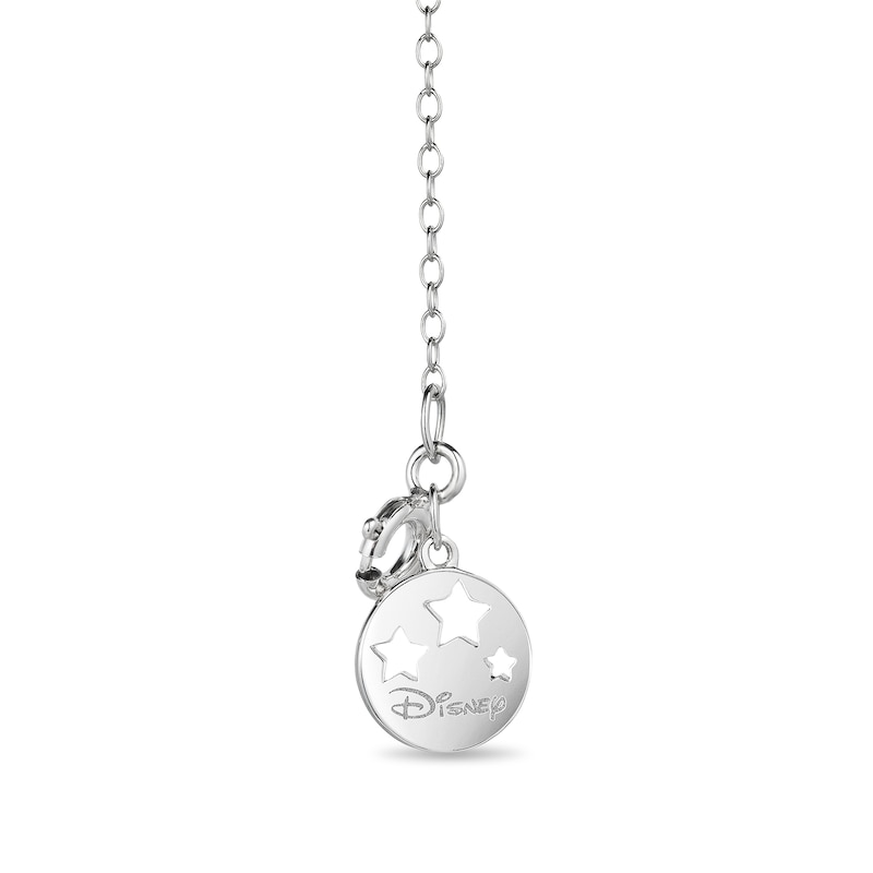 Main Image 2 of Enchanted Disney Tinker Bell Malachite and 1/10 CT. T.W. Diamond Pendant in Sterling Silver - 19"