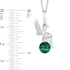 Thumbnail Image 3 of Enchanted Disney Tinker Bell Malachite and 1/10 CT. T.W. Diamond Pendant in Sterling Silver - 19"
