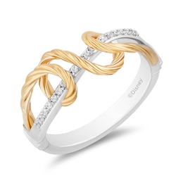 Enchanted Disney Rapunzel 1/15 CT. T.W. Diamond Swirl Wrap Ring in Sterling Silver and 10K Gold