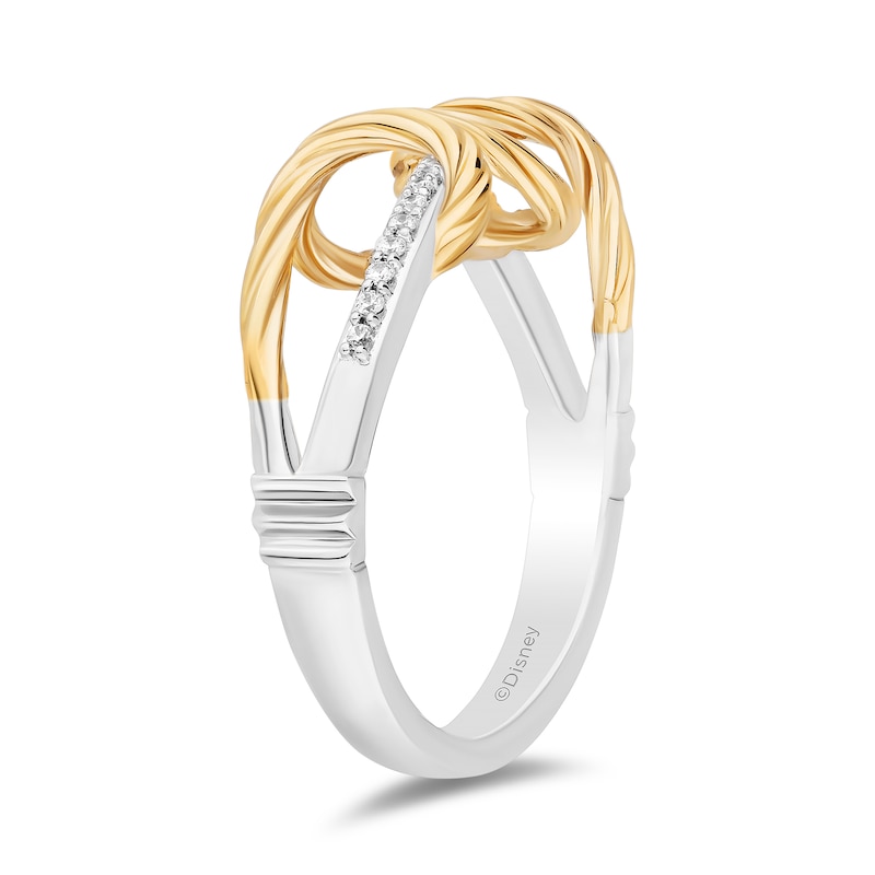Main Image 2 of Enchanted Disney Rapunzel 1/15 CT. T.W. Diamond Swirl Wrap Ring in Sterling Silver and 10K Gold