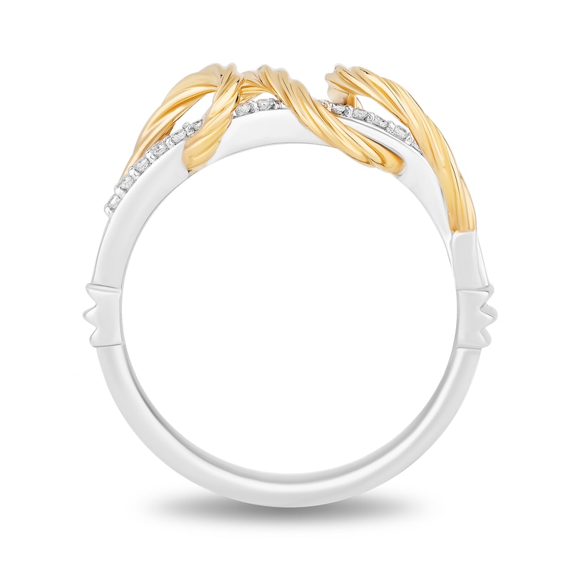 Main Image 3 of Enchanted Disney Rapunzel 1/15 CT. T.W. Diamond Swirl Wrap Ring in Sterling Silver and 10K Gold