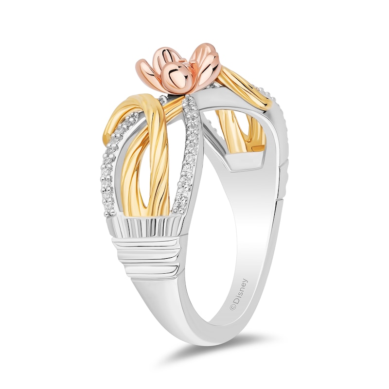 Main Image 2 of Enchanted Disney Rapunzel 1/8 CT. T.W. Diamond Floral Ring in Sterling Silver and 10K Two-Tone Gold (I/I2)