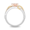 Thumbnail Image 3 of Enchanted Disney Rapunzel 1/8 CT. T.W. Diamond Floral Ring in Sterling Silver and 10K Two-Tone Gold (I/I2)